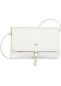 Umh&auml;ngetasche Tom Tailor "Luna", Damen, Gr. B/H/T: 21cm x 13cm x 5cm, wei&szlig;, Polyurethan, Polyurethan (PU), clean, gepflegt, unifarben, Taschen Umh&auml;ngetasche, mit hochgl&auml;nzendem Logo und kleinem dekorativen Knoten