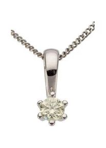 Kettenanh&auml;nger Firetti "Schmuck Geschenk Gold 750 Halsschmuck Anh&auml;nger Halskette Solit&auml;r", wei&szlig; (wei&szlig;goldfarben, gwgetoentes, wei&szlig;), Schmuckanh&auml;nger, Damen, 0,1 P2 = erkennbare Einschl&uuml;sse, Diamanten Wei&szlig;gold 585, 0,35 g, Diamanten, Wei&szlig;gold 585, Kettenanh&auml;nger, mit Brillant in Krappenfassung