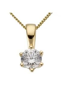 Kettenanh&auml;nger Firetti "Schmuck Geschenk Gold 750 Halsschmuck Anh&auml;nger Halskette Solit&auml;r", gold (gelbgoldfarben, gwgetoentes, wei&szlig;), Schmuckanh&auml;nger, Damen, 0,5 P2 = erkennbare Einschl&uuml;sse, Diamanten Gelbgold 750, 1 g, Diamanten, Gelbgold 750, Kettenanh&auml;nger, mit Brillant in Krappenfassung