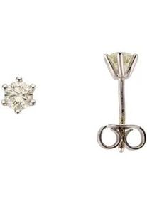 Paar Ohrstecker Firetti "Schmuck Geschenk Gold 750 Ohrschmuck Solit&auml;r", wei&szlig; (wei&szlig;goldfarben), Ohrringe, Damen, 5mm, 0,5 LR = lupenrein, Diamanten Wei&szlig;gold 585, Diamanten, Wei&szlig;gold 585, mit Brillant - Krappenfassung