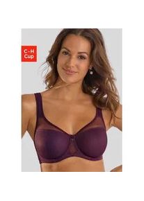 Minimizer-BH Nuance, Damen, Gr. 85, Cup H, lila (aubergine), Netz, Obermaterial: 79% Polyamid, 15% Polyester, 6% Elasthan, BHs Minimizer-BH, mit B&uuml;gel und transparenten Netzeins&auml;tzen im Obercup