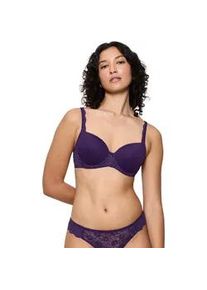 T-Shirt-BH Triumph "Amourette", Damen, Gr. 90, Cup E, lila (royal lila), Microtouch, Obermaterial: 61% Polyester, 27% Polyamid, 12% Elasthan, BHs T-Shirt-BH, Stretch-Spitze, glatte Cups, atmungsaktiv, leicht, feminin