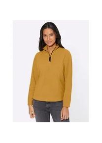 Fleeceshirt Classic Basics "Fleece-Shirt", Damen, Gr. 38, gelb (ocker), 100% Polyester, unifarben, ohne Ausschnitt, Shirts