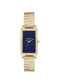 Quarzuhr Skagen "HAGEN LILLE", gold (gelbgoldfarben, dunkelblau), Armbanduhren, Damen, Quarzuhr, Armbanduhr, Damenuhr, Edelstahlarmband, analog