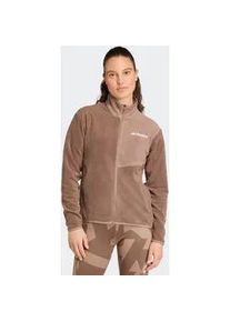 Fleecejacke Adidas TERREX "MULTI", Damen, Gr. L, earth strata, Obermaterial: 100% Polyester, normal, Jacken Fleecejacke