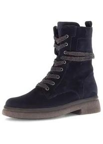 Schn&uuml;rstiefelette Gabor "Schn&uuml;rstiefelette", Damen, Gr. 42,5, blau, Schuhe Schn&uuml;rstiefelette