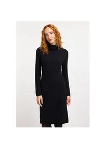 Strickkleid Ragwear "PEONA", Damen, Gr. M (38), N-Gr, schwarz, Feinstrick, Obermaterial: 75% Viskose, 22% Polyester, 3% Elasthan, unifarben, figurbetont knielang, Rundhals, Kleider Strickkleid, Label-Applikation am Saum f&uuml;r den unverkennbaren Ragwear-Look