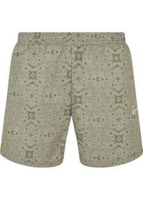 Badeshorts Karl Kani "Karl Kani Herren KM241-056-2 Signautre Paisley Swim Shorts", Herren, Gr. L, US-Gr&ouml;&szlig;en, olive, 100% Polyester, Badehosen Badeshorts