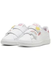 Sneaker Puma "Puma Smash 3.0 Badges Sneakers M&auml;dchen", Damen, Gr. 29, pink (wei&szlig; passionfruit pink), Obermaterial: Textil, Synthetik; Futter: Textil; Innensohle: Textil; Laufsohle: Gummi, Schuhe Sneaker