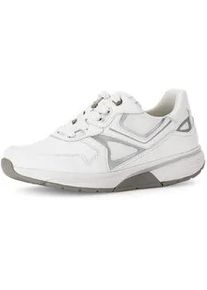Gabor Keilsneaker ROLLINGSOFT, Damen, Gr. 39, silber (wei&szlig;, silberfarben), Kalbsleder, Textil, Schuhe Sneaker, Freizeitschuh, Halbschuh, Schn&uuml;rschuh mit herausnehmbarem Fu&szlig;bett