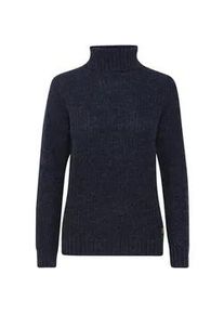 Strickfleece-Pullover oxmo "Strickpullover OXNanna", Damen, Gr. XL, blau (total eclipse melange), Obermaterial: 85% Polyacryl PAN. 15% Wolle WO., Pullover