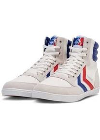 Sneaker Hummel "SLIMMER STADIL HIGH", Damen, Gr. 38, blau (wei&szlig;, navy), Leder, Textil, Schuhe Sneaker