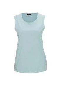 Tr&auml;gertop GOLDNER "Kurzgr&ouml;&szlig;e Gepflegtes Top in formstabiler Ware", Damen, Gr. 20, blau (bleu), Obermaterial: 82% Polyester PES. 18% Elasthan EL., Sonstiges, Tops Tr&auml;gertop, ohne