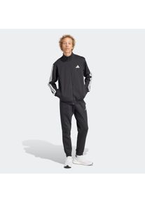 Trainingsanzug adidas Sportswear "3-STREIFEN FLEECE", Herren, Gr. S, schwarz, Obermaterial: 70% Baumwolle, 30% Polyester, Sportanz&uuml;ge Trainingsanzug