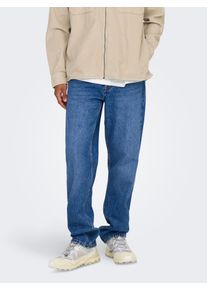Only & Sons Regular-fit-Jeans ONLY & SONS "ONSEDGE STRAIGHT BROMO 0017 DOT DNM NOOS", Herren, Gr. 30, L&auml;nge 32, blau (special bright blau denim), Denim/Jeans, Obermaterial: 100% Baumwolle, Abriebeffekte, regular fit, Jeans Regular-fit-Jeans