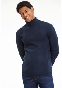 Rollkragenpullover LINDBERGH, Herren, Gr. XL, navy, Strick, Obermaterial: 52% Viskose, 26% Polyester, 22% Polyamid, regular fit taillenbedeckt, ohne Ausschnitt, Rippb&uuml;ndchen, Pullover Rollkragenpullover, mit Rollkragen