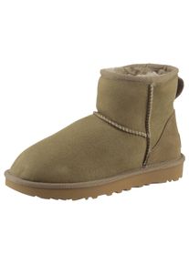 UGG Australia Winterboots UGG "Unisex Classic Mini 2", Damen, Gr. 9 (40), gr&uuml;n (khaki (antilope)), Obermaterial: 100% Lammfell. Decksohle: 100% Lammfell. Laufsohle: 100% EVA, clean, unifarben, Schuhe Winterboots, Schlupfboots
