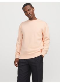 Jack & Jones Sweatshirt JACK & JONES "JJESTAR BASIC SWEAT CREW NECK NOOS", Herren, Gr. S, orange (peach parfait), angeraute Sweatware, Obermaterial: 70% Baumwolle, 30% Polyester, unifarben, relaxed fit taillenbedeckt, Rundhals, Rippb&uuml;ndchen, Sweatshirts Sweatshirt, mit Rundhalsausschnitt