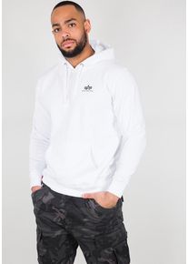 Kapuzensweatshirt Alpha Industries "Hoody Small Logo", Herren, Gr. L, wei&szlig;, angeraute Sweatware, Obermaterial: 80% Baumwolle, 20% Polyester, bedruckt, normal normal, Rundhals, Rippb&uuml;ndchen, Sweatshirts Kapuzensweatshirt, Baumwollmischung, regular fit