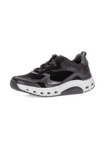 Plateausneaker ROLLINGSOFT, Damen, Gr. 44, silber (schwarz, altsilberfarben), Kalbsleder, Veloursleder, metallic, Schuhe Plateausneaker, mit gepolstertem Schaftrand
