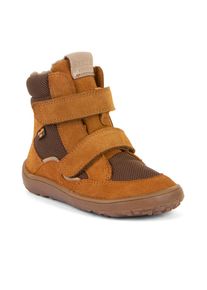 Barfu&szlig;schuh froddo "BAREFOOT TEX WINTER", M&auml;dchen, Gr. 32, braun (cognac), Textil, Veloursleder, Basic, Schuhe Barfu&szlig;schuh, Klettschuh, Winterstiefel mit TEX-Membrane