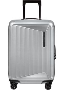 Hartschalen-Trolley Samsonite "NUON, verschiedene Gr&ouml;&szlig;en und Farben", Damen, Gr. B/H/T: 40cm x 55cm x 20cm 38 l, silber (matt silber), Polycarbonat, unifarben, Koffer Hartschalen-Trolley, Hartschalen-Koffer TSA-Zahlenschloss Volumenerweiterung bei S/XL