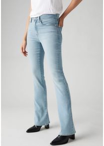 Levi's Bootcut-Jeans LEVI'S "725 HIGH RISE BOOTCUT", Damen, Gr. 27, L&auml;nge 32, eternal indigo light, Denim/Jeans, Obermaterial: 80% Baumwolle, 19% Polyester, 1% Elasthan, bootcut fit lang, Jeans Bootcut-Jeans