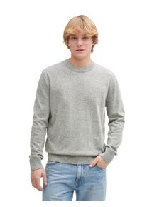 Strickpullover Tom Tailor Denim, Herren, Gr. S, gr&uuml;n (moss gr&uuml;n), Strick, Obermaterial: 100% Baumwolle, meliert, regular fit taillenbedeckt, Rundhals, B&uuml;ndchen, Pullover Strickpullover, in melierter Optik