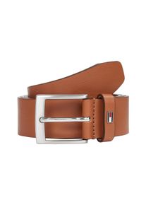 Lederg&uuml;rtel Tommy Hilfiger "ADAN 3.5 cm breit EXT", Herren, Gr. 120, braun (cognac), Rindsleder, unifarben, G&uuml;rtel Lederg&uuml;rtel, Metalllogopatch, Einfachdornschnalle
