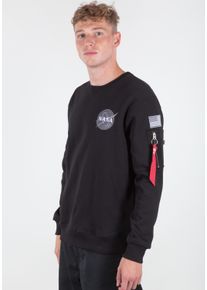 Sweater Alpha Industries "Space Shuttle Sweatshirt", Herren, Gr. S, schwarz, Shell: 80% Cotton, 20% Polyester, regular fit, Sweatshirts Sweater