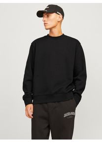 Jack & Jones Sweatshirt JACK & JONES "JJEURBAN EDGE SWEAT CREW NECK NOOS", Herren, Gr. XS, schwarz, angeraute Sweatware, Obermaterial: 70% Baumwolle, 30% Polyester, unifarben, relaxed fit taillenbedeckt, Rundhals, Rippb&uuml;ndchen, Sweatshirts Sweatshirt, mit Rippb&uuml;ndchen