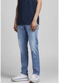 Jack & Jones Slim-fit-Jeans JACK & JONES "JJIGLENN &ndash; Jeans mit G&uuml;rtelschlaufen und Used-Waschung", Herren, Gr. 31, L&auml;nge 34, blau (light, blau, denim), Denim/Jeans, Obermaterial: 86% Baumwolle, 12% Polyester, 2% Elasthan, slim fit, Jeans Slim-fit-Jeans, Used, modisch, slim fit, Denim/Jeans