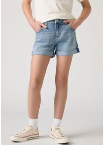 Jeansshorts LEVI'S KIDS "LVG GIRLFRIEND SHORTS", Jungen, Gr. 10 (140), N-Gr, flower child, Denim/Jeans, Obermaterial: 69% Baumwolle, 30% Polyester, 1% Elasthan, Jeans Jeansshorts, for GIRLS