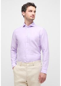 Langarmhemd Eterna "SLIM FIT", Damen, Gr. 38, Normalgr&ouml;&szlig;en, lavender, Twill, 59% Baumwolle, 41% Leinen, schmal, Manschette, Hemden Langarmhemd, EASY IRON (b&uuml;gelleicht)