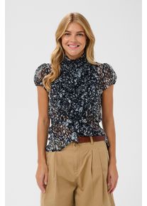 R&uuml;schenbluse Saint Tropez "LiljaSZ Crinkle SS Shirt", Damen, Gr. L, nightsky spotty animal, Web, Obermaterial: 100% Polyester, regular fit normal, Blusen R&uuml;schenbluse, Kunstfaser, Regular fit