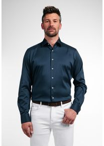 Langarmhemd Eterna "MODERN FIT", Damen, Gr. 46, verl&auml;ngerte &Auml;rmell&auml;ngen, navy, Twill, 4% Elasthan, 26% Polyamid, 70% Lyocell, tailliert, Manschette, Hemden Langarmhemd, EASY IRON (b&uuml;gelleicht)