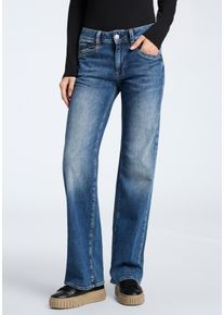 Bootcut-Jeans Herrlicher "Prime New Denim Light", Damen, Gr. 26, L&auml;nge 32, dolphin, Denim/Jeans, Obermaterial: 98% Baumwolle, 2% Elasthan, weit kn&ouml;chellang, Jeans Bootcut-Jeans, mit Stretch