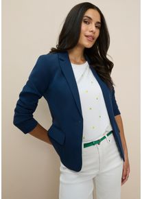 Kurzblazer Tamaris, Damen, Gr. 44, blau (marine), Web, Obermaterial: 93% Polyester, 7% Elasthan. Futter: 100% Polyester, unifarben, figurbetont h&uuml;ftlang, Blazer Kurzblazer, in Trendfarben, Topseller