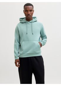Jack & Jones Kapuzensweatshirt JACK & JONES "JJEBRADLEY SWEAT HOOD NOOS", Herren, Gr. XXL, mineral blau, angeraute Sweatware, Obermaterial: 65% Polyester, 35% Baumwolle, unifarben, relaxed fit normal, ohne Ausschnitt, Rippb&uuml;ndchen, Sweatshirts Kapuzensweatshirt, Materialmix, relaxed fit