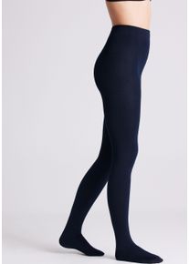 Thermostrumpfhose YSABEL MORA "TIGHTS BASIC COLLECTION", Damen, Gr. M, blau (navy), Obermaterial: 95% Polyester, 5% Elasthan, unifarben, Strumpfhosen Thermostrumpfhose, mit w&auml;rmender Innenseite f&uuml;r kalte Wintertage