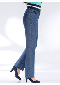 5-Pocket-Jeans Casual Looks, Damen, Gr. 46, Normalgr&ouml;&szlig;en, blau (blau, stone, washed), 98% Baumwolle, 2% Elasthan, unifarben, lang, Jeans 5-Pocket-Jeans