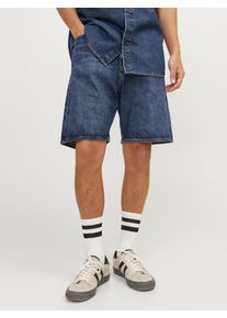 Jack & Jones Shorts JACK & JONES "JJICHRIS JJCOOPER SHORTS SBD 920 SN", Herren, Gr. M, N-Gr, blau (blau denim), Denim/Jeans, Obermaterial: 100% Baumwolle, unifarben, Basic, relaxed fit kniefrei, Hosen Shorts