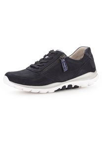 Keilsneaker ROLLINGSOFT, Damen, Gr. 38, blau (nachtblau), Nubukleder, unifarben, Schuhe Keilsneaker, Freizeitschuh, Halbschuh, Schn&uuml;rschuh mit Logo an der Ferse