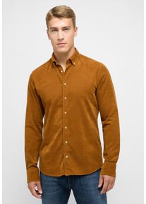 Langarmhemd Eterna "SLIM FIT", Damen, Gr. 40, Normalgr&ouml;&szlig;en, camel, Cord, 70% Baumwolle, 30% Lyocell, schmal, Manschette, Hemden Langarmhemd, EASY IRON (b&uuml;gelleicht)