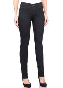 Slim-fit-Jeans WONDERJEANS "Classic", Damen, Gr. 38, L&auml;nge 32, schwarz (schwarz denim), Denim/Jeans, Obermaterial: 65% Baumwolle, 29% Polyester, 6% Elasthan, Abriebeffekte, figurbetont kn&ouml;chellang, Jeans Slim-fit-Jeans, Klassischer gerader Schnitt
