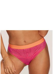 String s.Oliver "Clemence", Damen, Gr. 32/34, orange (koralle), Spitze, Obermaterial: 87% Polyamid, 13% Elasthan, k&ouml;rpernah, Unterhosen String, mit modischem Bund und graphischer Spitze