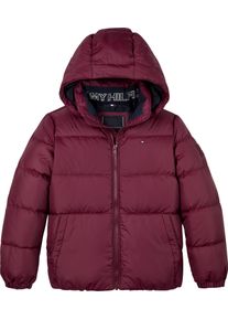 Daunenjacke Tommy Hilfiger "ESSENTIAL DOWN JACKET", Jungen, Gr. 92, rot (deep rouge), Web, Obermaterial: 100% Polyester. Futter: 100% Polyester. Wattierung: 70% Daunen, 30% Federn, unifarben, relaxed fit, elastischer Bund, Jacken Daunenjacke, Baby bis 2 Jahre; mit Logo-Patch und Flaglabel