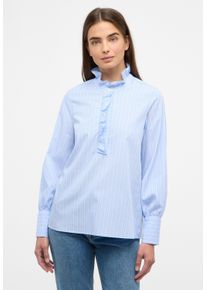 Longbluse Eterna "LOOSE FIT", Damen, Gr. 44, blau (hellblau), 100% Baumwolle, Blusen Longbluse, EASY IRON (b&uuml;gelleicht)