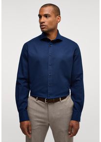 Langarmhemd Eterna "MODERN FIT", Damen, Gr. 44, Normalgr&ouml;&szlig;en, blau (navy), Flanell, 52% cotton, 10% Schurwolle, 38% Lyocell, tailliert, Manschette, Hemden Langarmhemd