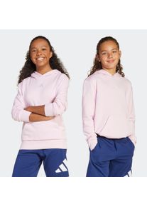 Kapuzensweatshirt adidas Sportswear "ESSENTIALS KIDS HOODIE", Damen, Gr. 164, pink (clear pink, wei&szlig;), Obermaterial: 71% Baumwolle, 29% Polyester, normal, Rundhals, angesetztes B&uuml;ndchen, Sweatshirts Kapuzensweatshirt